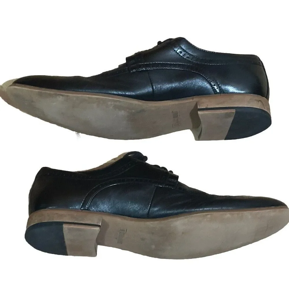 Stacy Adams Men's‎ Dwight Moc Toe Oxford Black Leather Dress Shoes Size 13M EUC